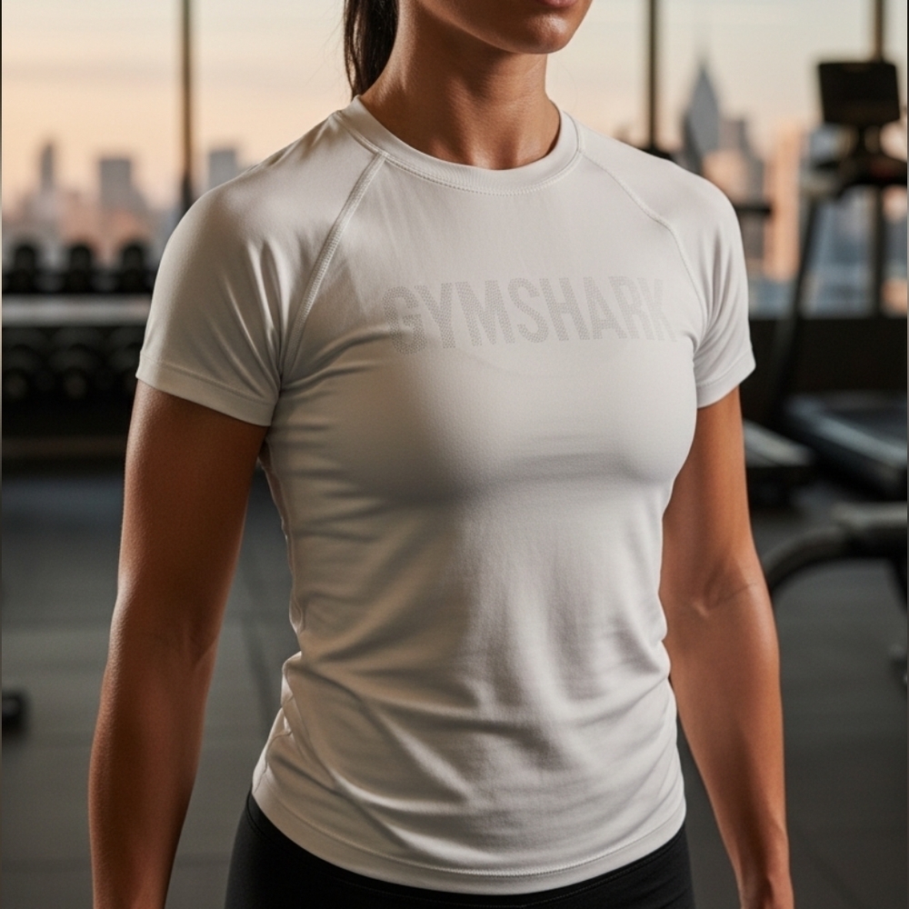 Gymshark Women's Classic White Tee Vaporknit Small